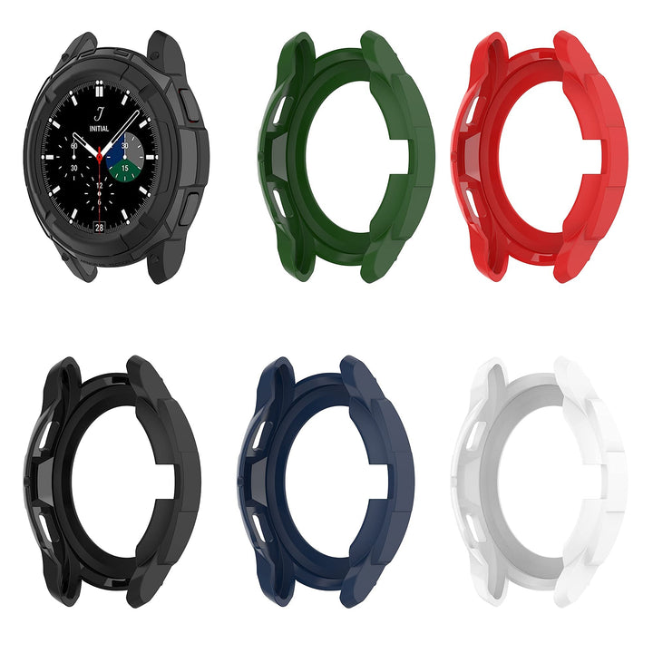 Compatible with Samsung Galaxy Watch 4 Classic Case 46mm, Protective Edge Case with Bezel Ring Cover Case Frame for Galaxy Watch 4 Classic 46mm (Black/Blue/Red/White/Green, Watch4 Classc 46mm)