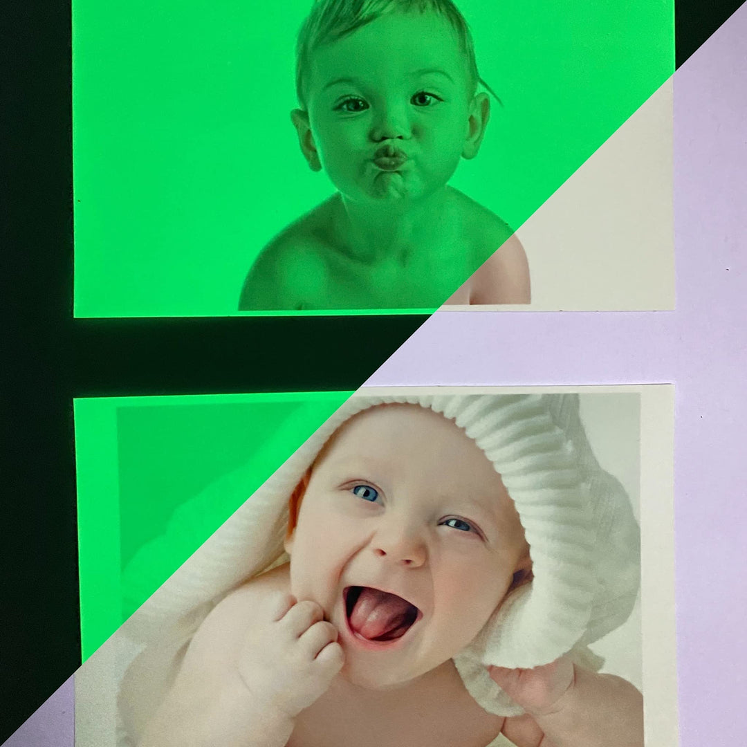 Glow in The Dark Photo Paper, Luminous Printing Paper Photoluminescent Inkjet Printing Paper Vnyl for Pictures Halloween Party(5pcs A4,Yellow Green Glow) 8.27 x 11.7