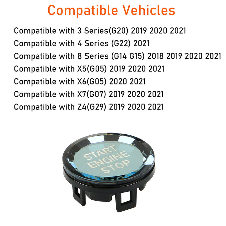 Jaronx Compatible with BMW Crystal Start Stop Button, C