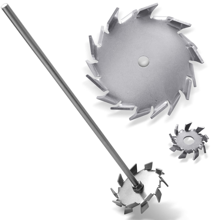 Dispersing Disc Dispersion Impeller - Stainless Steel Dispersing Machine Blade Paddle, 8x300mm Rod with 3cm and 8cm Disc