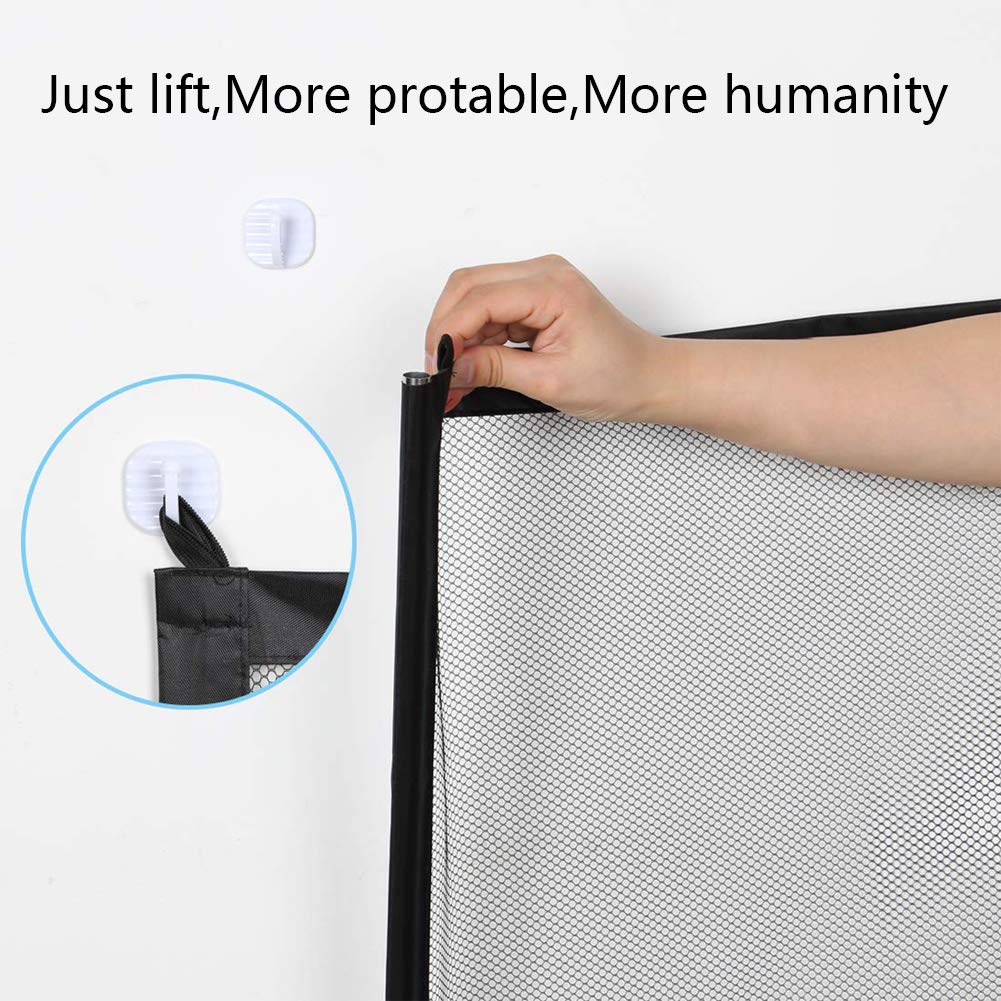 Pet indoor safety protection mesh door, retractable dog magic door for doors, bedrooms, stairs, kitchens and any other easy to install place (180x75cm)