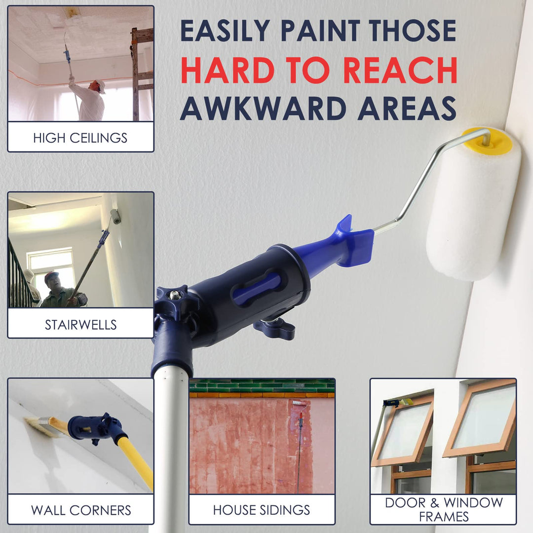 Multi-angle Paint Brush Extension Tool for High Ceilings,Suitable for Fixing On Standard Threaded Extension Rod