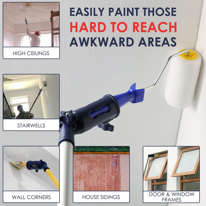 Multi-angle Paint Brush Extension Tool for High Ceilings,Suitable for Fixing On Standard Threaded Extension Rod