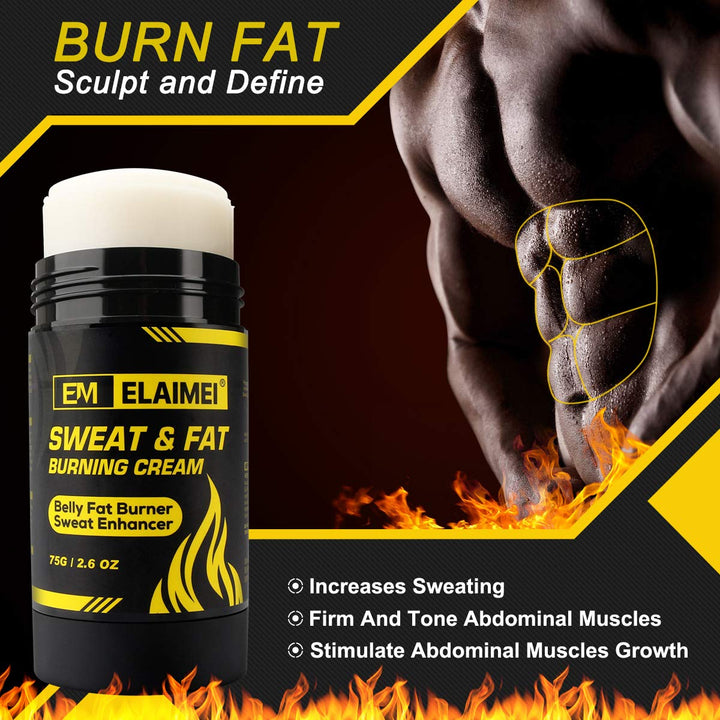 ELAIMEI Fat Burning Sweat Cream, Weight Loss Workout Enhancer Hot Gel for Belly, Slimming / Anti Cellulite Cream for Tummy for Body for Women and Men, Deep Tissue Massage &amp; Muscle