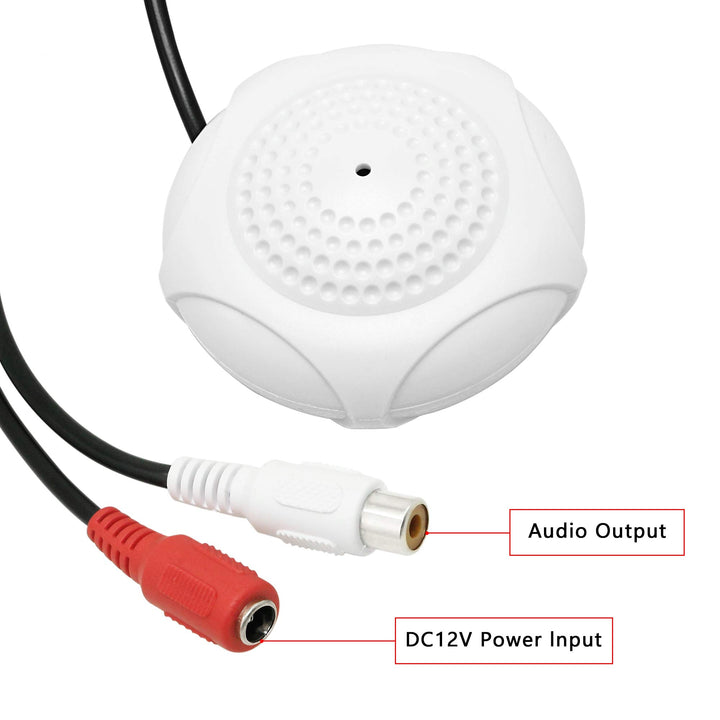 XMSJSIY CCTV Microphone,Pickup Audio Mic,Sound monitor 