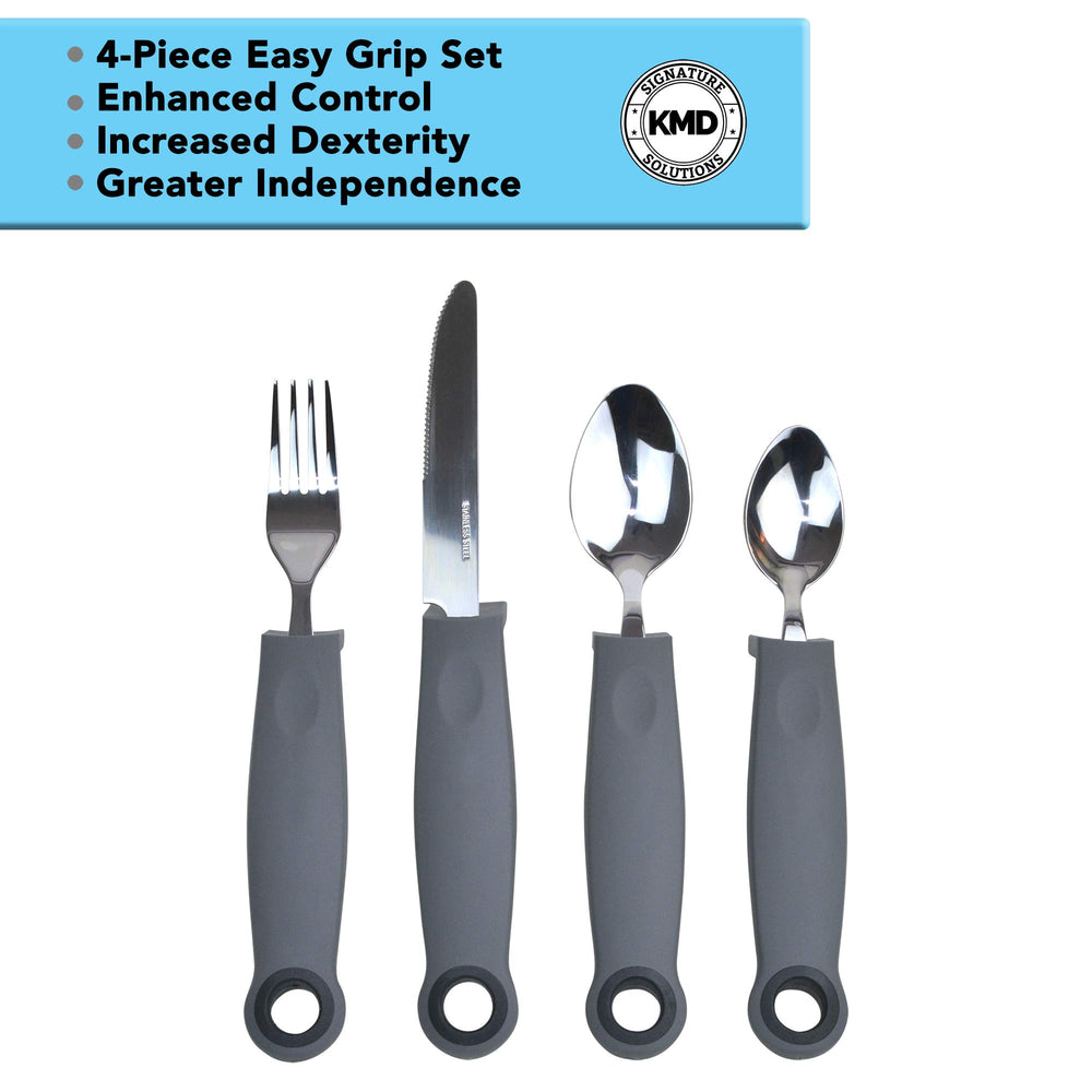 KMD Adaptive Utensils Set with Weighted and Self-Standi