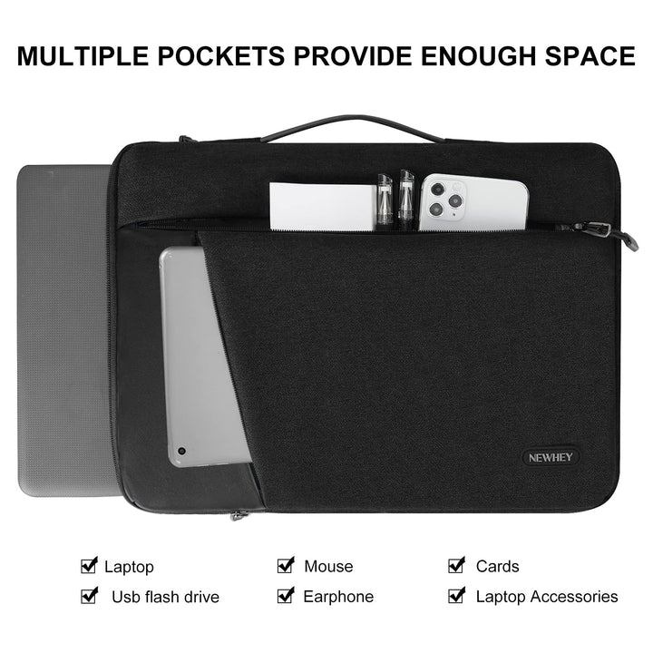 Laptop Sleeve Case 13-14 Inch Waterproof Durable Laptop Case Shockproof 360 Protective Bag with Handle Compatible with 13 MacBook Pro/Air, 13-14 Inch HP/ASUS/Acer/Dell/Mac/Lenovo/Notebook Computer