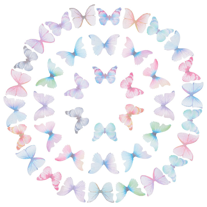 SUNNYCLUE 1 Box 180 Pairs Fabric Butterfly Decorations 3D Butterfly Ornament Large Organza Butterfly Wings for DIY Jewelry Crafts Light Weight Earring Supplies Hair Clip Decoration Craft Hobbies