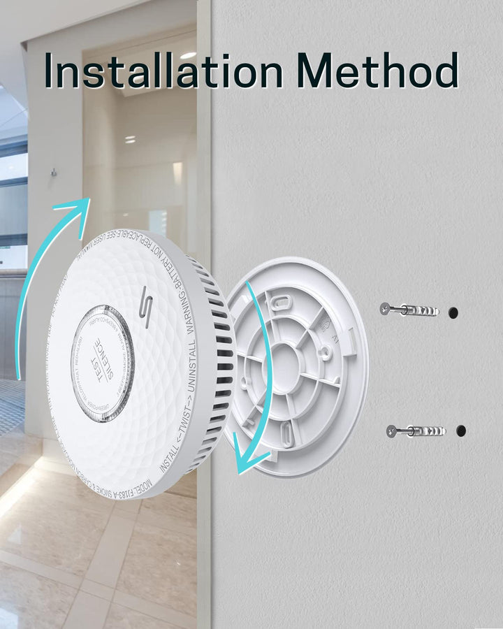 Smoke Detector Carbon Monoxide Detector Combo, 10-Year Battery Combination Smoke Carbon Monoxide Alarm, Fire and CO Alarm with Test and Silence Function,1 Pack