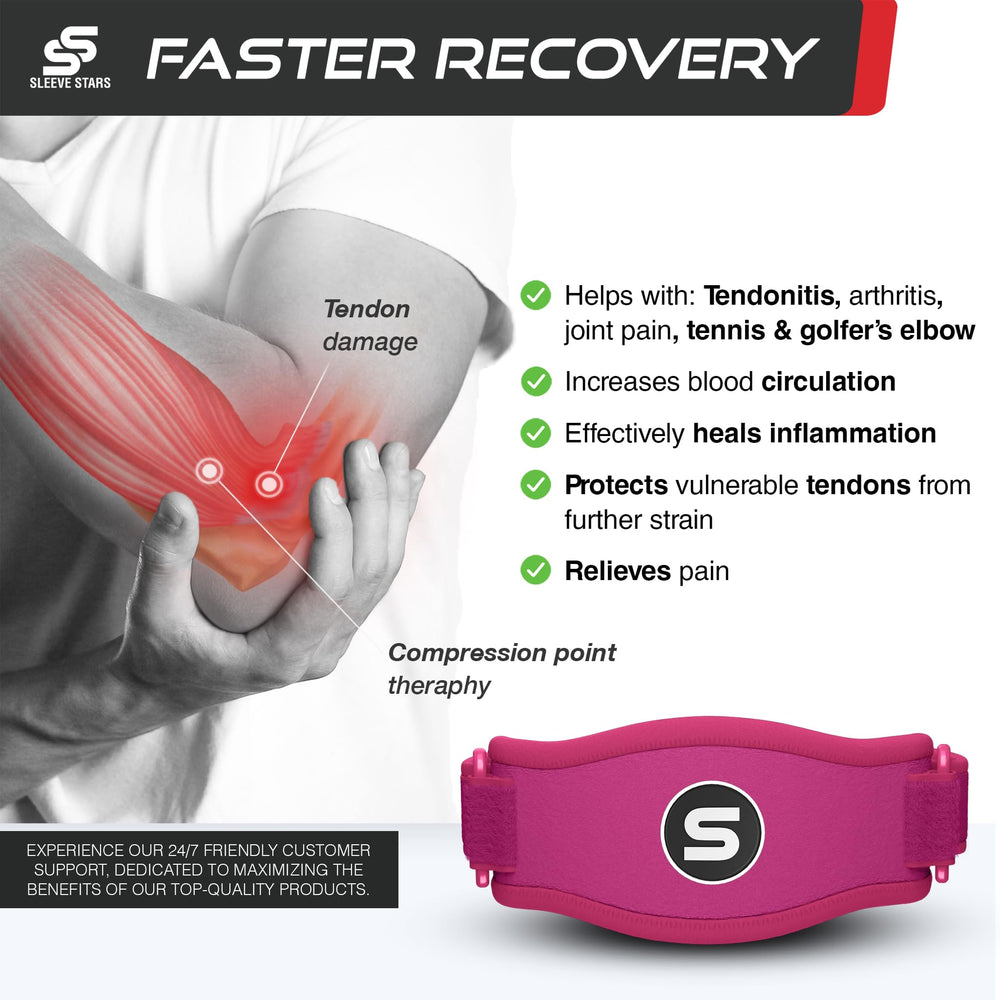 Sleeve Stars Tennis Elbow Support Strap, Golfers Elbow 