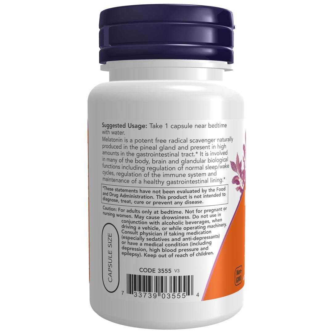 NOW Foods Supplements, Melatonin 5 mg, Free Radical Sca