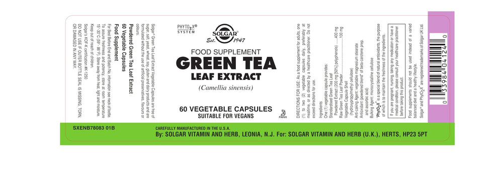 Solgar Standardized Full Potency Green Tea Leaf Extract