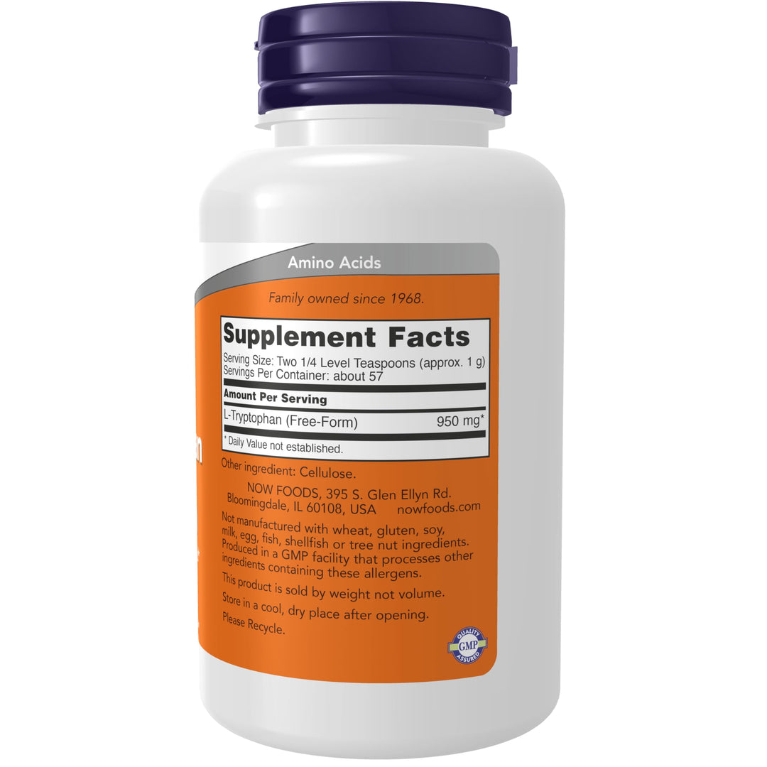 Supplements, L-Tryptophan Powder, Free-Form, Supports Relaxation*, Amino Acid, 2-Ounce