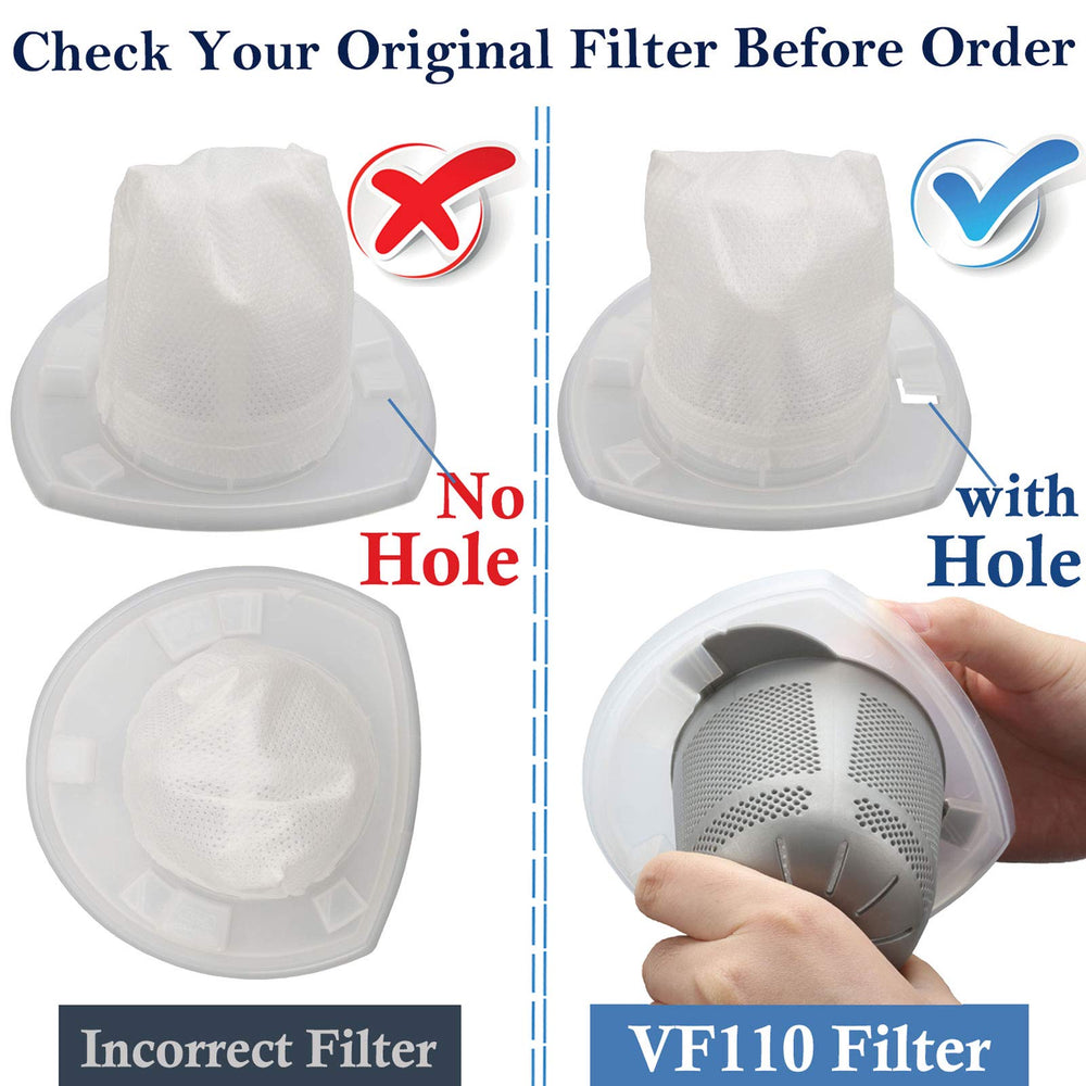 10 Pack Replacement Filter for Black & Decker Power Tools VF110 Vacuum CHV1410L CHV9610 CHV1210 CHV1510 CHV1410 CHV1410B BDH2000L, 90558113-01