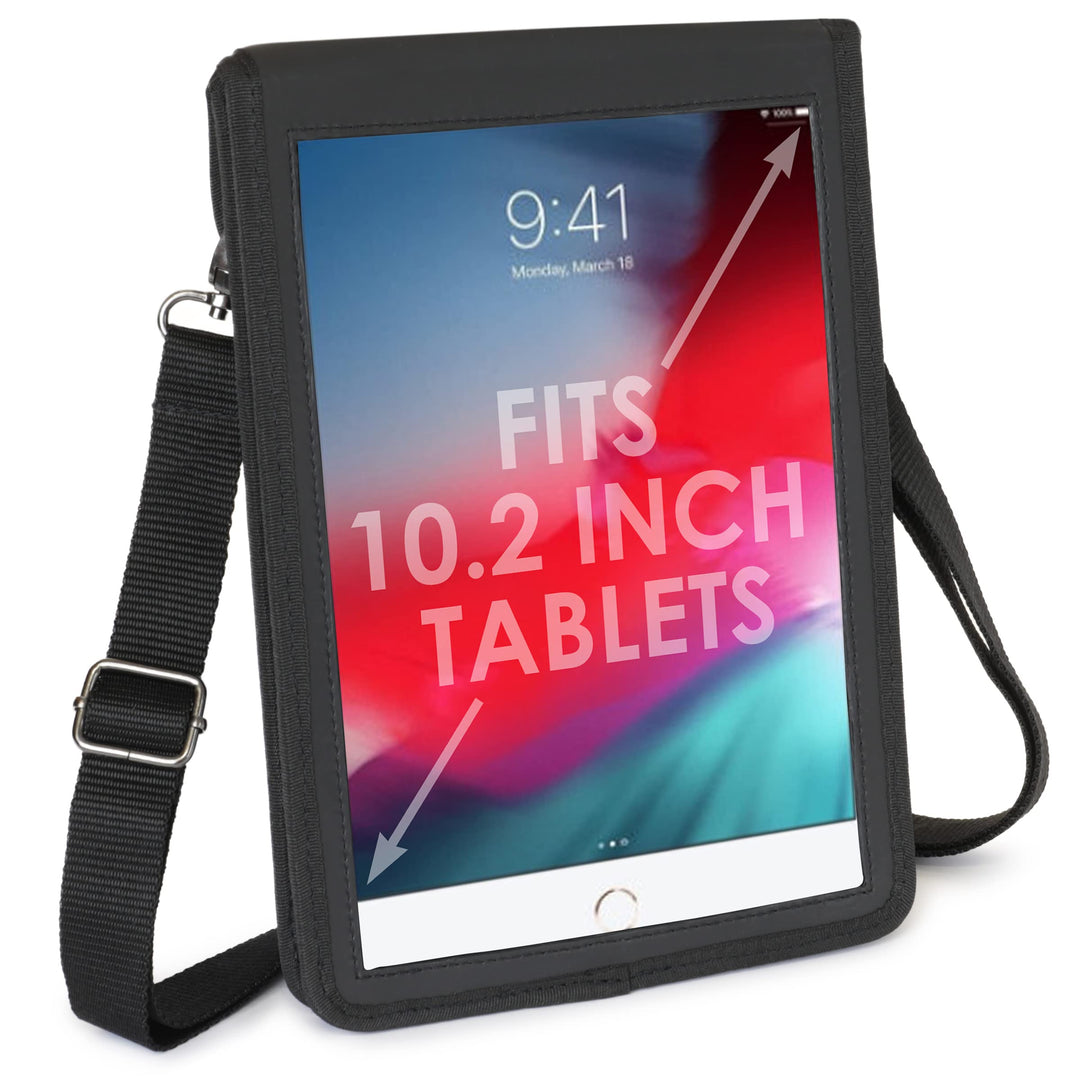 Tablet Sleeve - Tablet Carrying Case with Open Front Design &amp; Shoulder Strap - Compatible with Samsung Galaxy Tab 9.6, iPad 5th-9th Gen, 9.7 iPad Air 2 and iPad Pro, and More 9 Tablets