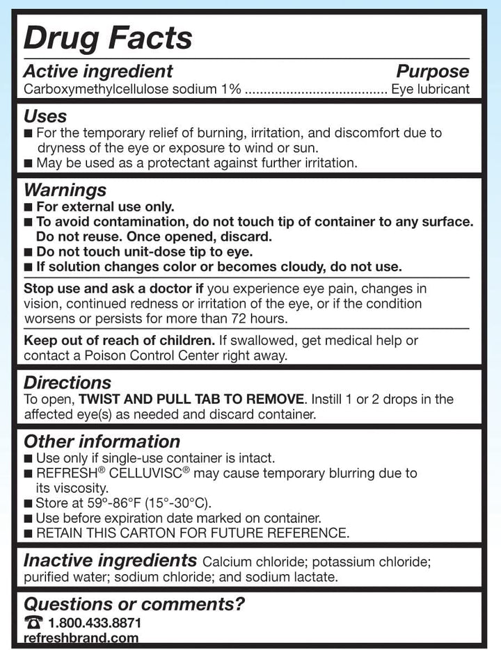 Refresh Celluvisc Lubricant Eye Gel Single-use Containe