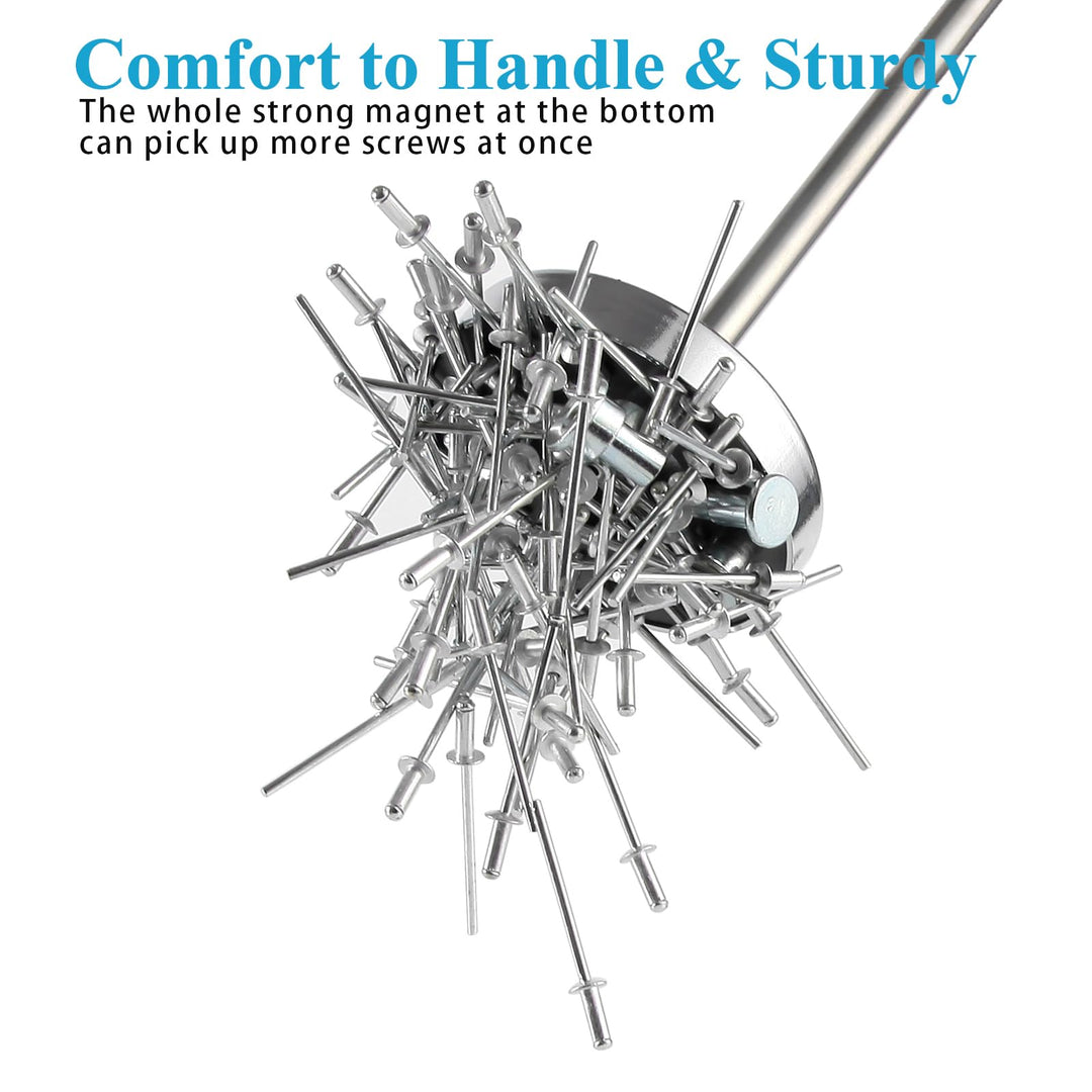 Telescoping Magnetic Sweeper Pickup Tool, Screws Parts Finder with 35LB Pull Capacity, Retractable 8.6 to 33 with Strong Magnet, Pick up Nails, Screws, and Metal Parts