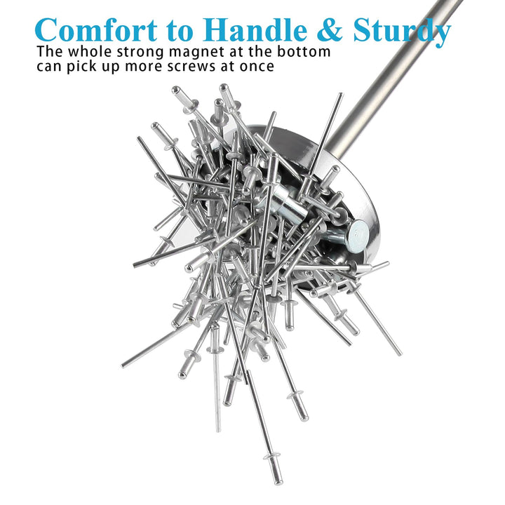 Telescoping Magnetic Sweeper Pickup Tool, Screws Parts Finder with 35LB Pull Capacity, Retractable 8.6 to 33 with Strong Magnet, Pick up Nails, Screws, and Metal Parts