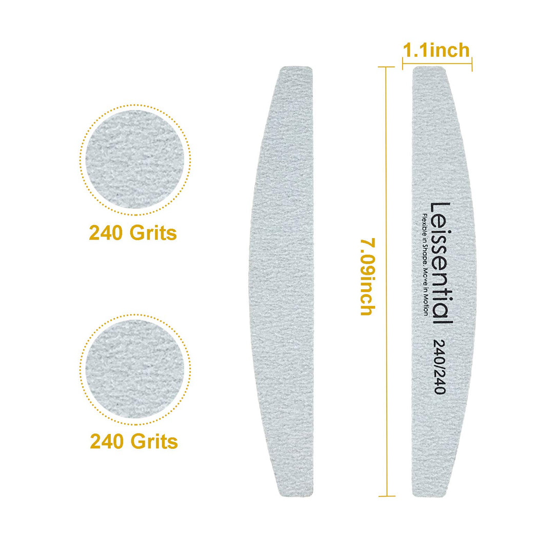 240/240 Grits Nail Files and Buffers Professional Double Sided Emery Boards Manicure Tool for Acrylic Nails