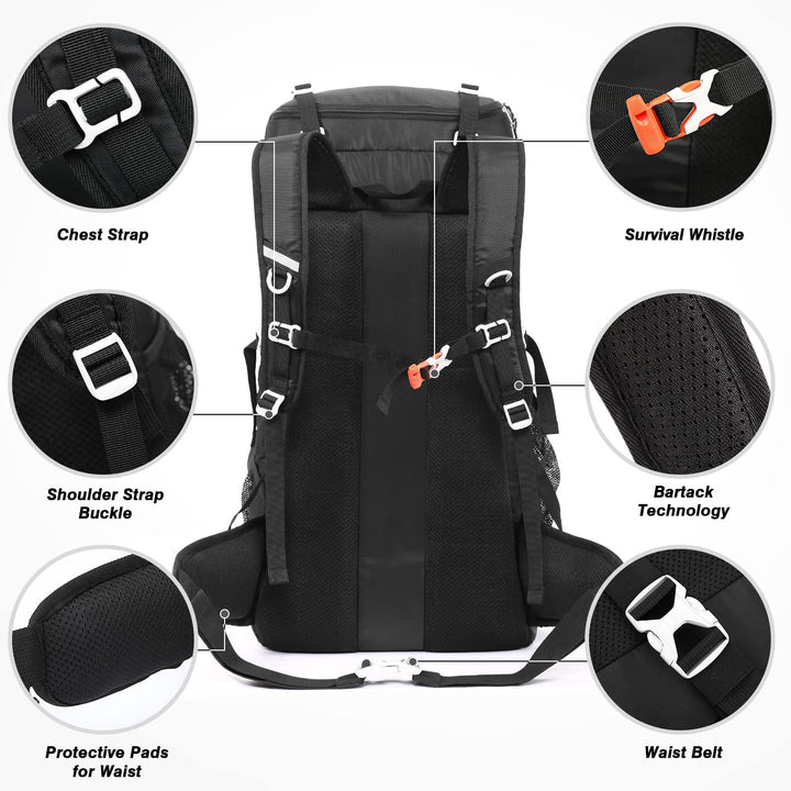 HOMIEE 50L Hiking Backpack Travel Bag Waterproof Campin