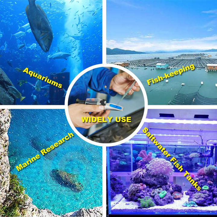 Salinity Refractometer for Seawater and Marine Fishkeeping Aquarium 0-100 PPT with Automatic Temperature Compensation
