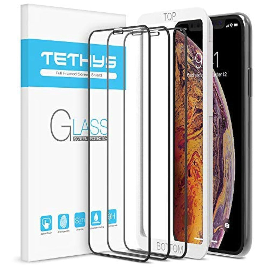 Glass Screen Protector Designed for Apple iPhone 11 Pro Max/iPhone Xs Max (6.5) [Edge to Edge Coverage] Full Protection Durable Tempered Glass [Guidance Frame Included] - Pack of 3