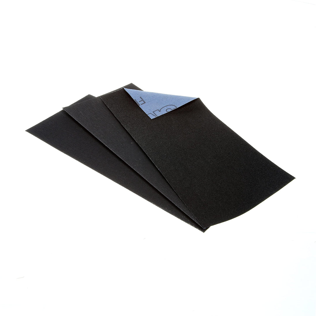 3M Emery Cloth Sandpaper, For Sanding Metal Surfaces, 3 Sheets, 3.67-in x 9-in, Assorted Grit Abrasives, Cloth Backed Sanding Paper, For Light Rust Removal & Cleaning, Light Metal Polishing (5931)