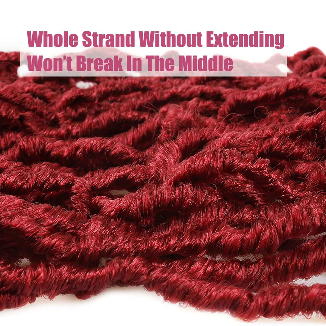 36 Inch 1 Packs Soft Locs BUG Red Color Burgundy Crochet Hair Pre Extended Long New Faux Locs Pre-looped Super Lightweight Synthetic Hair Braids For Black Women (36inch, 1pack, BUG)