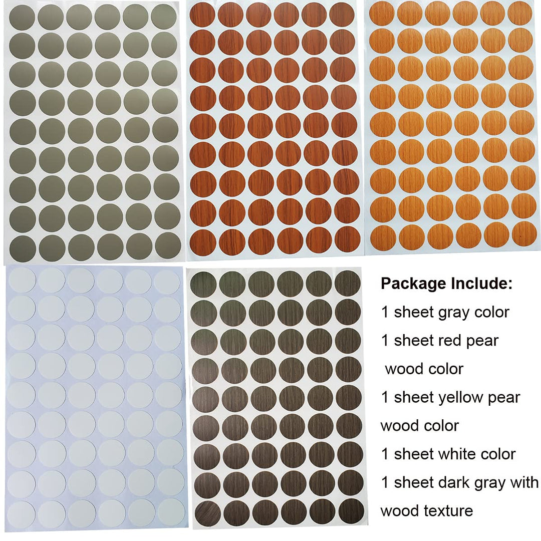 270 Pcs PVC Self-Adhesive Screw Hole Stickers,21mm Screws Covers Caps for Cabinet Wardrobe