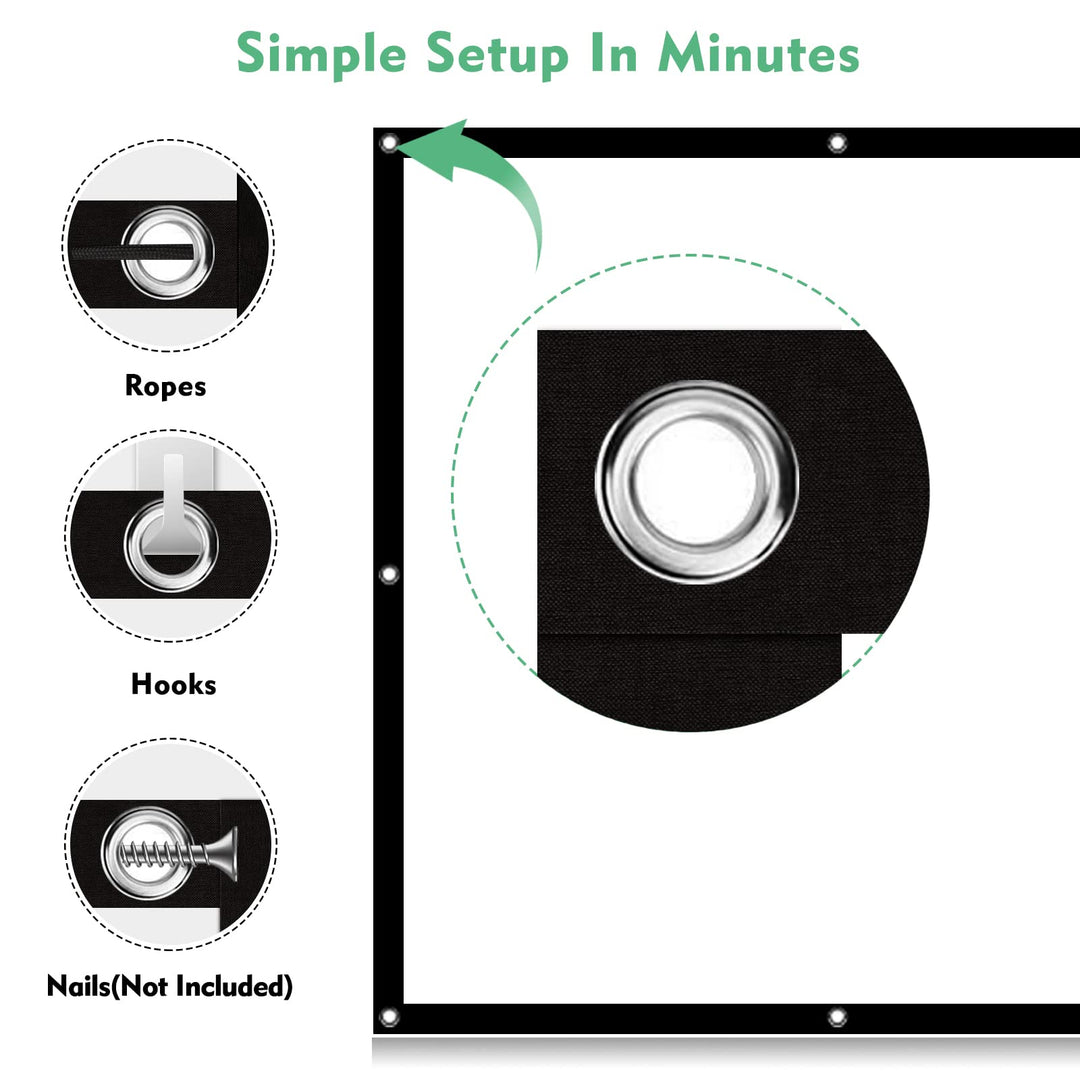 Projector Screen 100 inch, Taotique 4K Movie Projector 