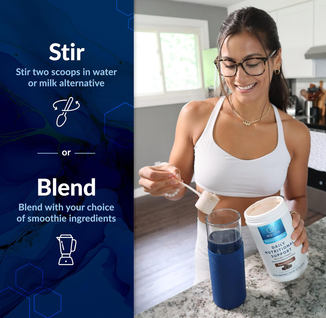 Daily Nutritional Support, All-in-one Multivitamin Meal Replacement, Pure Chocolate Flavor, with 15g Plant Protein, Supports Energy, Mood, Gut, and Skin Health (14 Servings Tub)