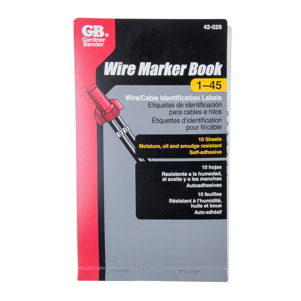 Gardner Bender 42-029 Pocket Wire Marker Booklet, White