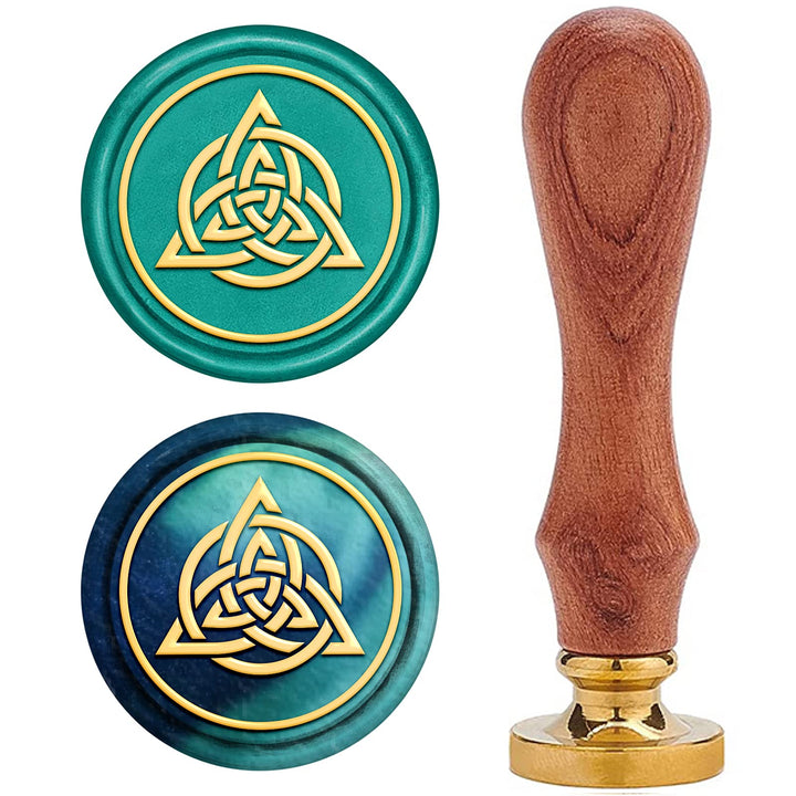 Celtic Knot Wax Seal Stamp Celtic Knot Sealing Wax Stamps Heart 25mm Removable Brass Head Sealing Stamp with Wooden Handle for Wedding Invitations Envelope Christmas Thanksgiving Gift Wrap