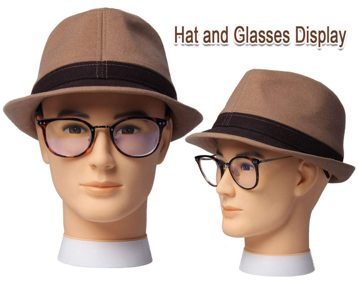Bald Mannequin Head Male Wig Head Professional Cosmetology for Wig Making and Display Hat Helmet Glasses or Masks Display Head Model with Free Clamp Stand