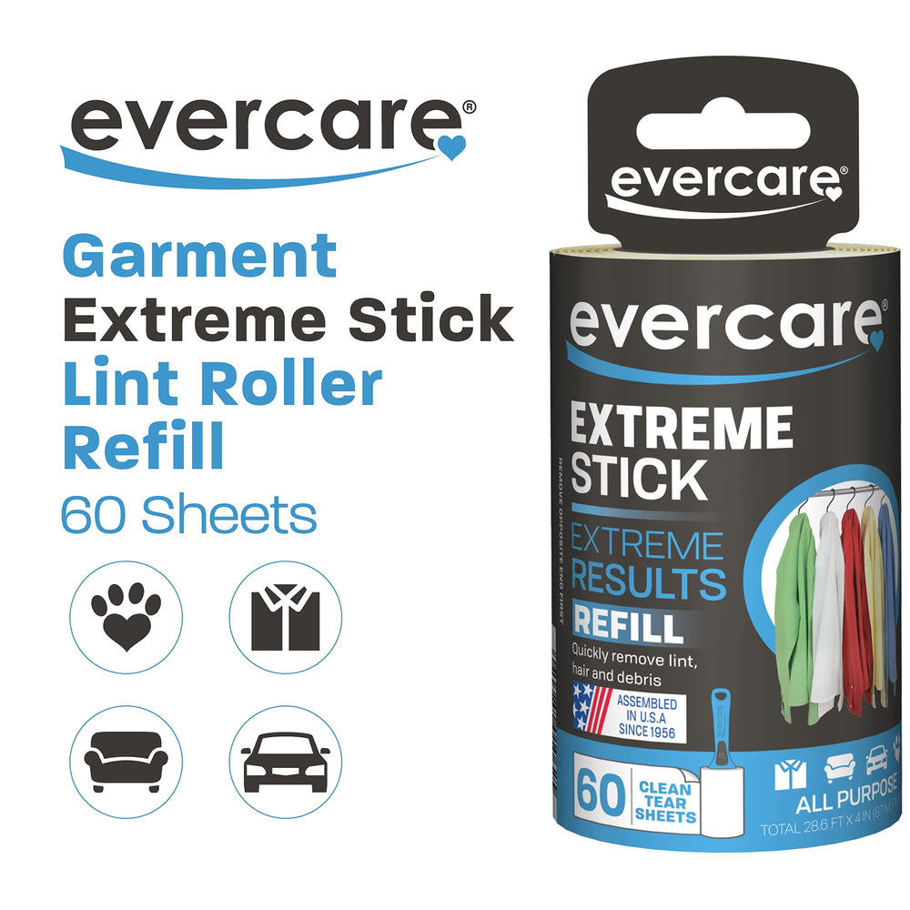 Evercare Garment Lint Roller Extreme Stick Refill - 60 