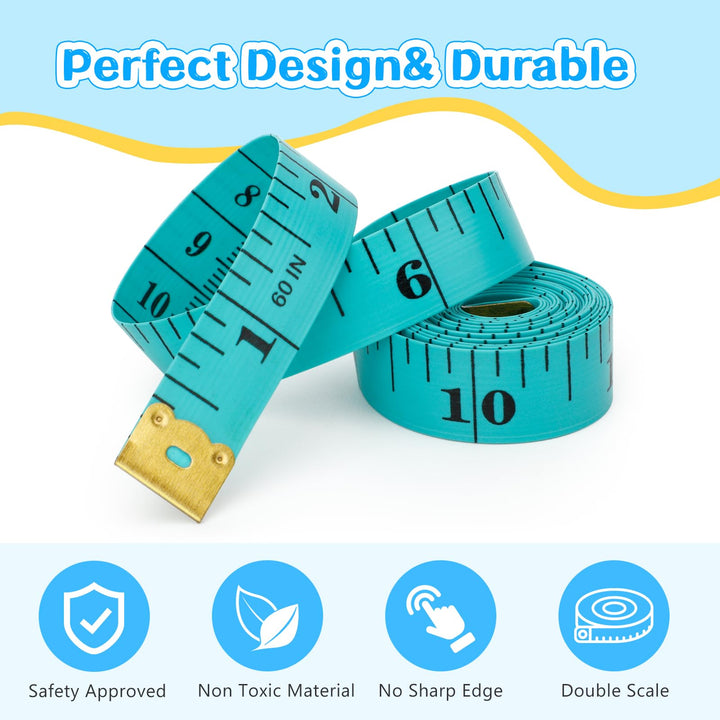 60 inches Double Scale Soft Tape Measure Flexible Measuring Tape Ruler Weight Loss Medical Body Measurement Sewing Tailor Dressmaker Cloth Ruler with Accurate Measurements(150cm/60inch)