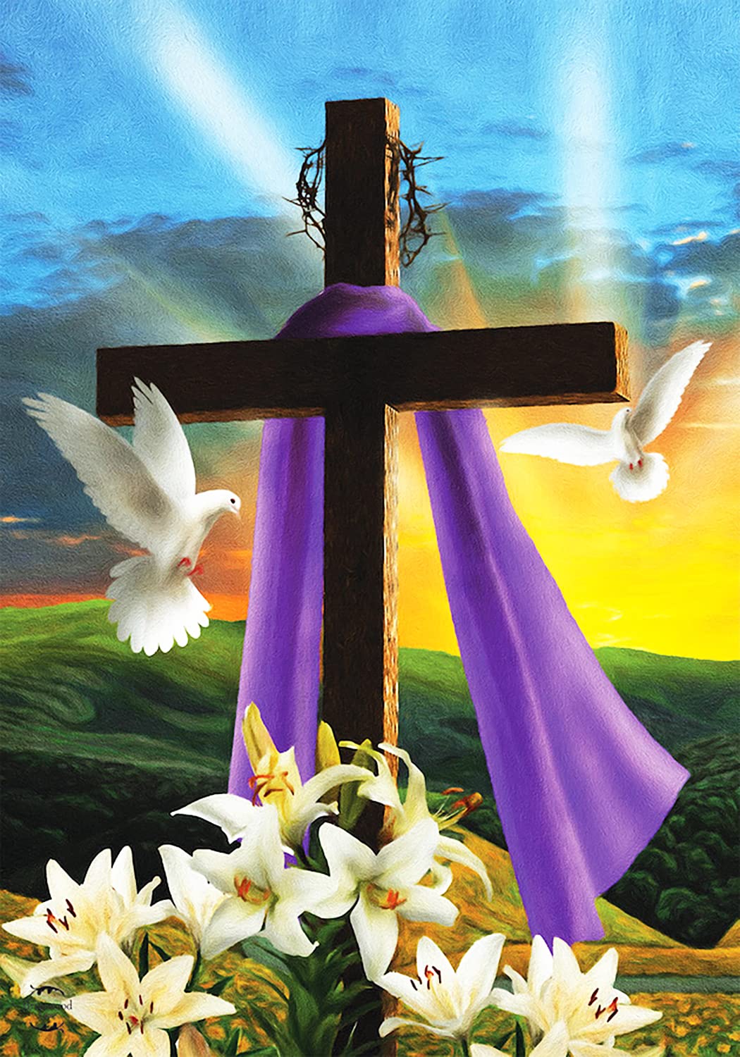 NAIMOER Religion Cross Diamond Art Kits for Adults Begi