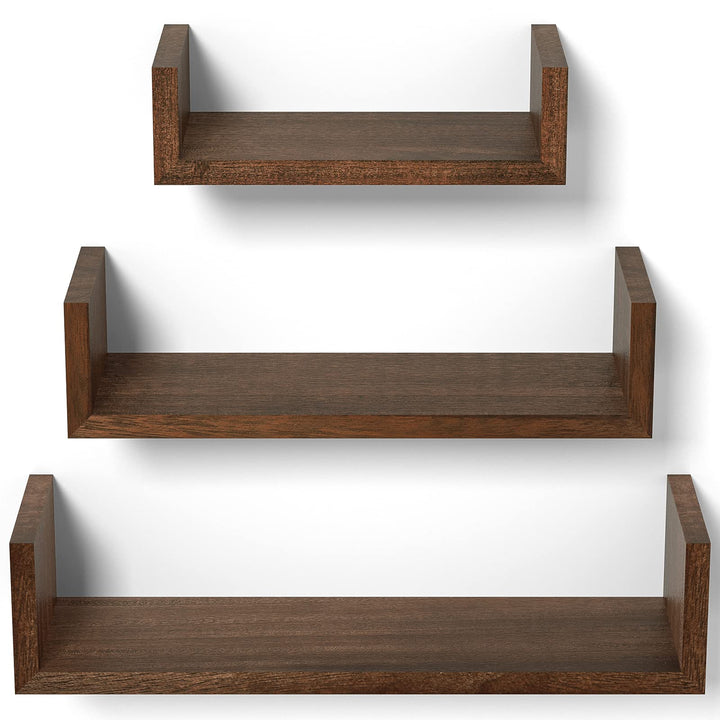 SRIWATANA Floating Shelves Wall Mounted, Solid Wood Wal