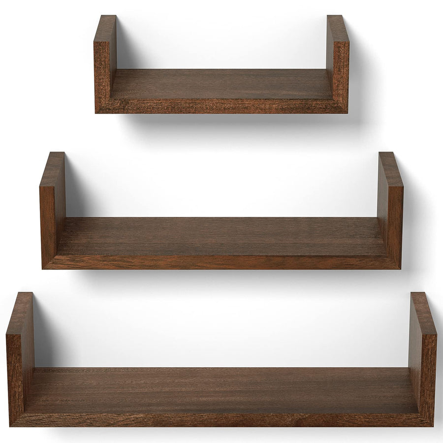SRIWATANA Floating Shelves Wall Mounted, Solid Wood Wal