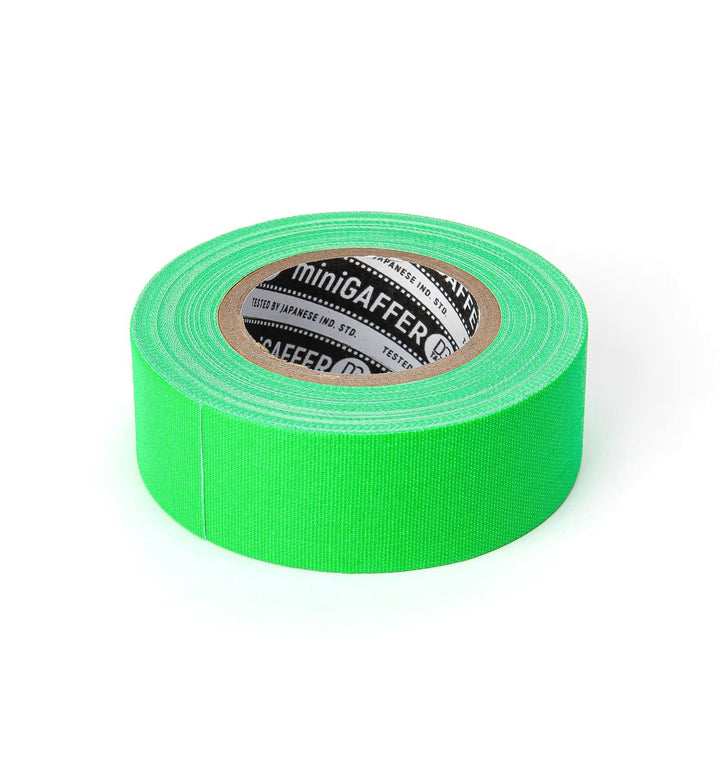 1 inch x 11 Yards Fluorescent Green Mini Gaffer Tape. PRO Medium Grade &amp; No Residue. UV Blacklight Tape. Micro Gaffer Tape for Social distancing + Marking Floor (trueGAFF25/9/FL-GR - 1inX11ya)