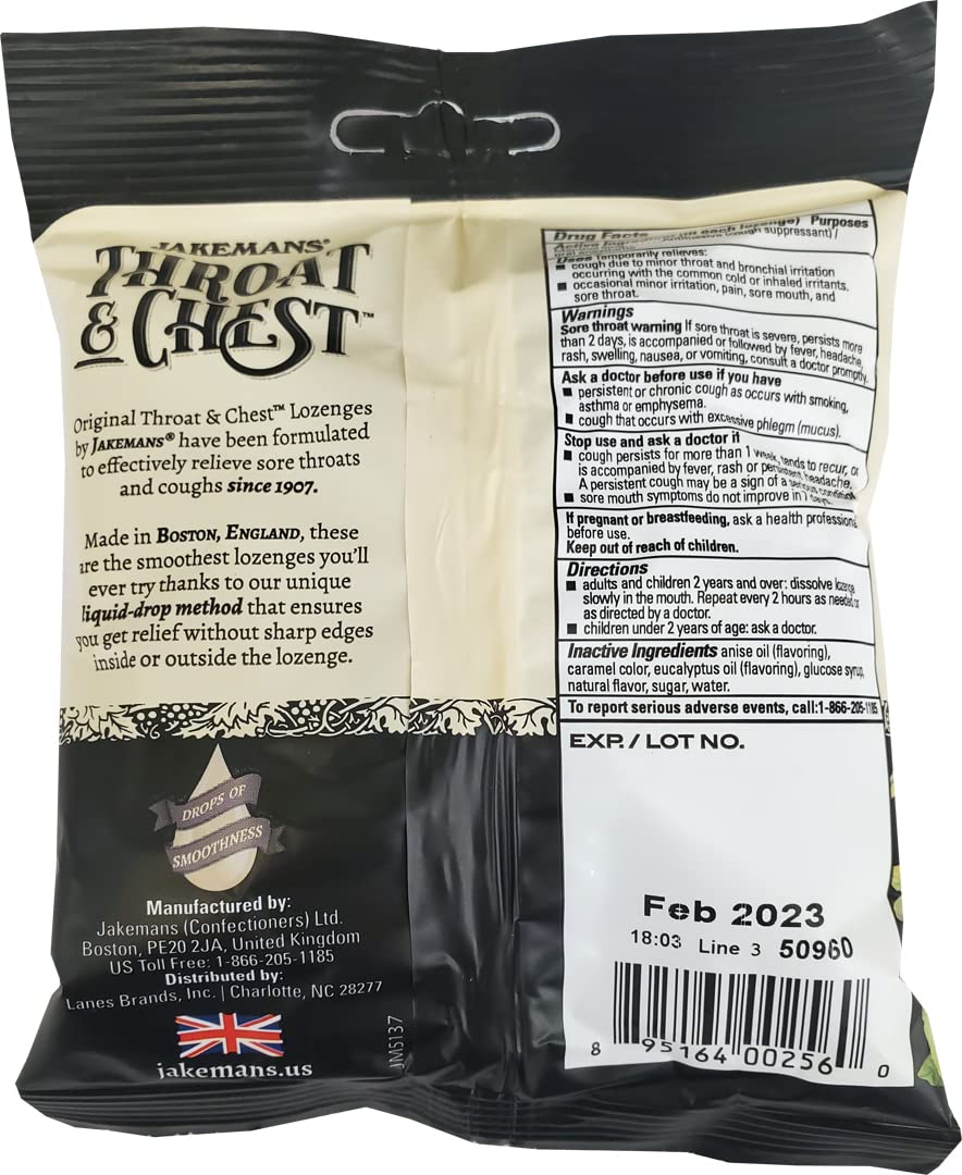 Jakemans Anise Throat & Chest 30 count Lozenge Bag