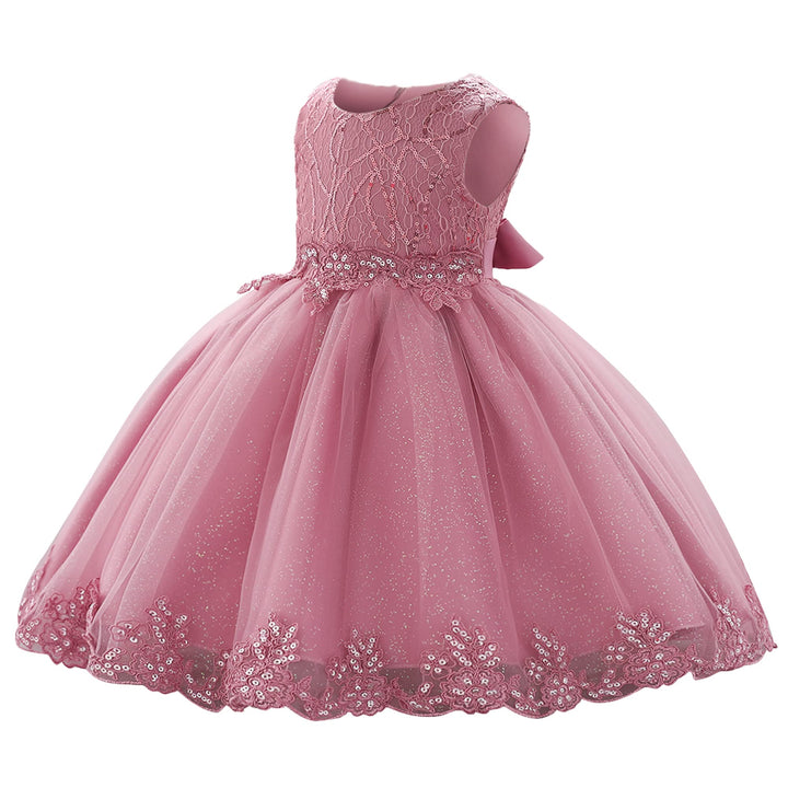 Baby Toddler Lace Dress Girls First Baptism Elegant Emb