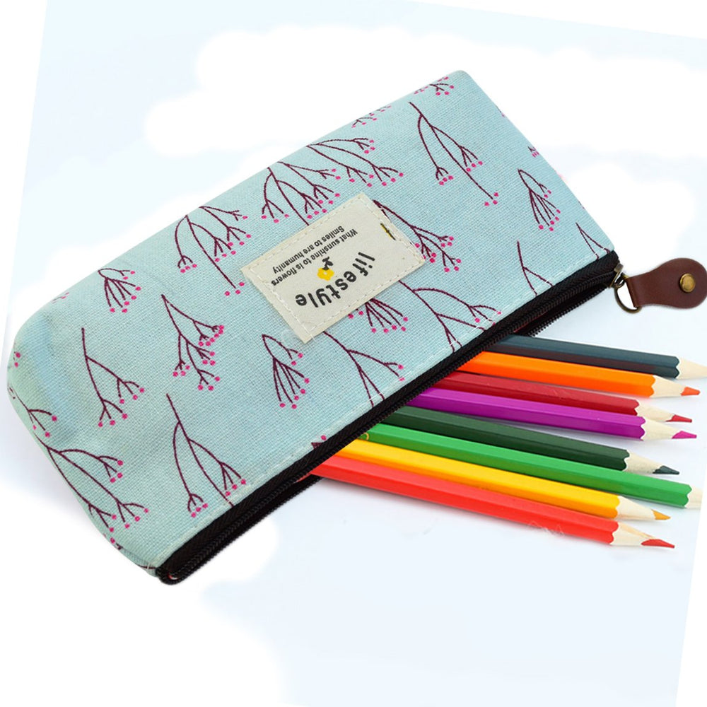 Nicky's Gift Countryside Flower Floral Pencil Pen Case Cosmetic Makeup Bag - Set Of 3
