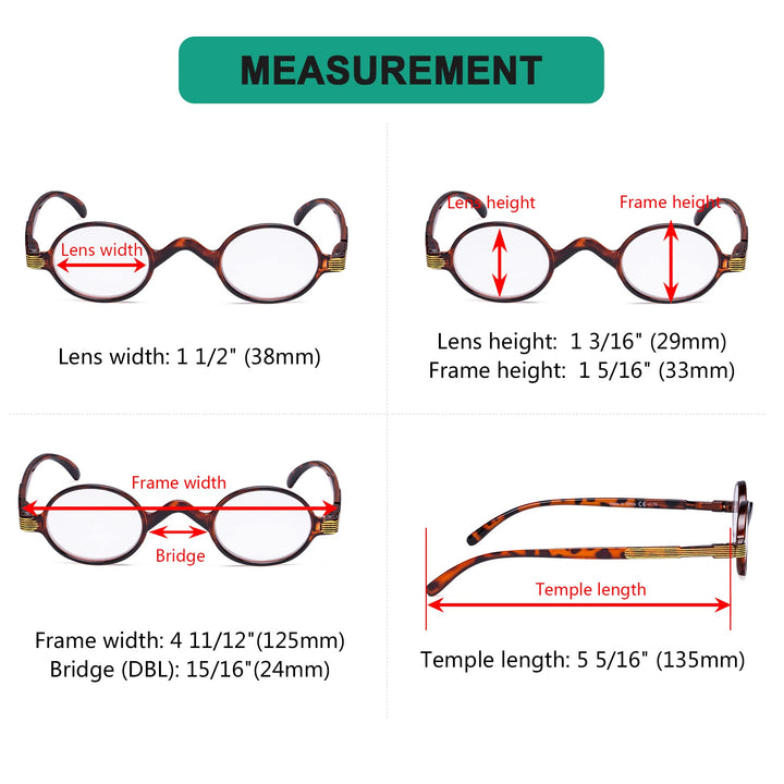Eyekepper Small Oval Round Reading Glasses Vintage Mini