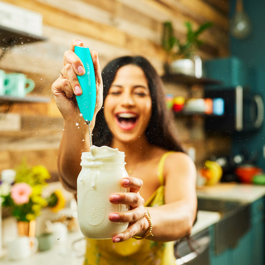 Milk Frother Handheld for Coffee (Foam Maker) Electric Whisk Drink Mixer for Lattes, Cappuccino, Frappe, Matcha, Hot Chocolate