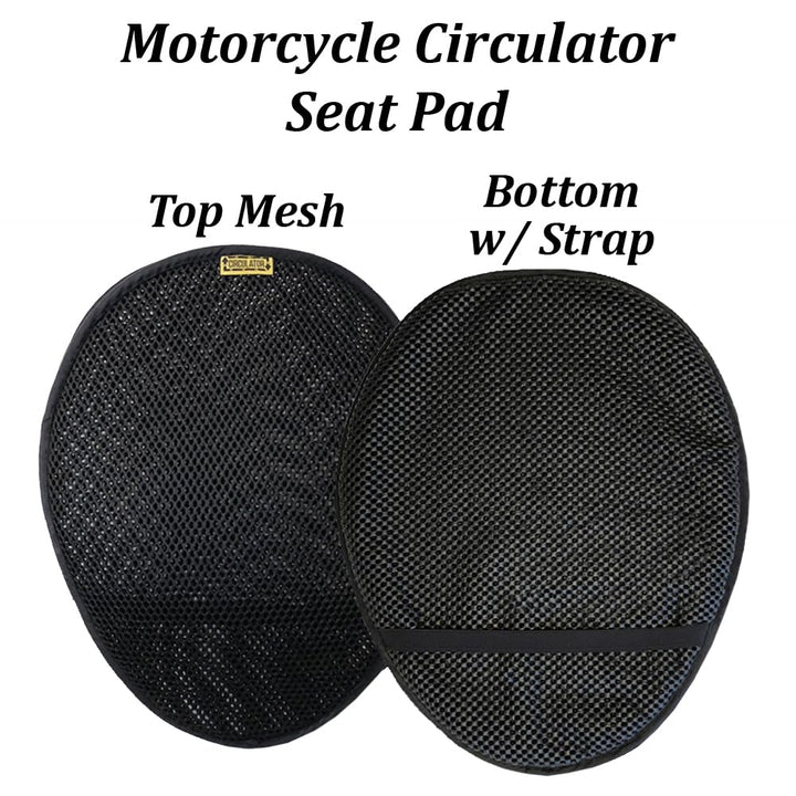 Motorcycle Circulator Pad for Long Ride Cool air Ventilation and Comfort with Non-Skid Bottom and Elastic Strap Attachment