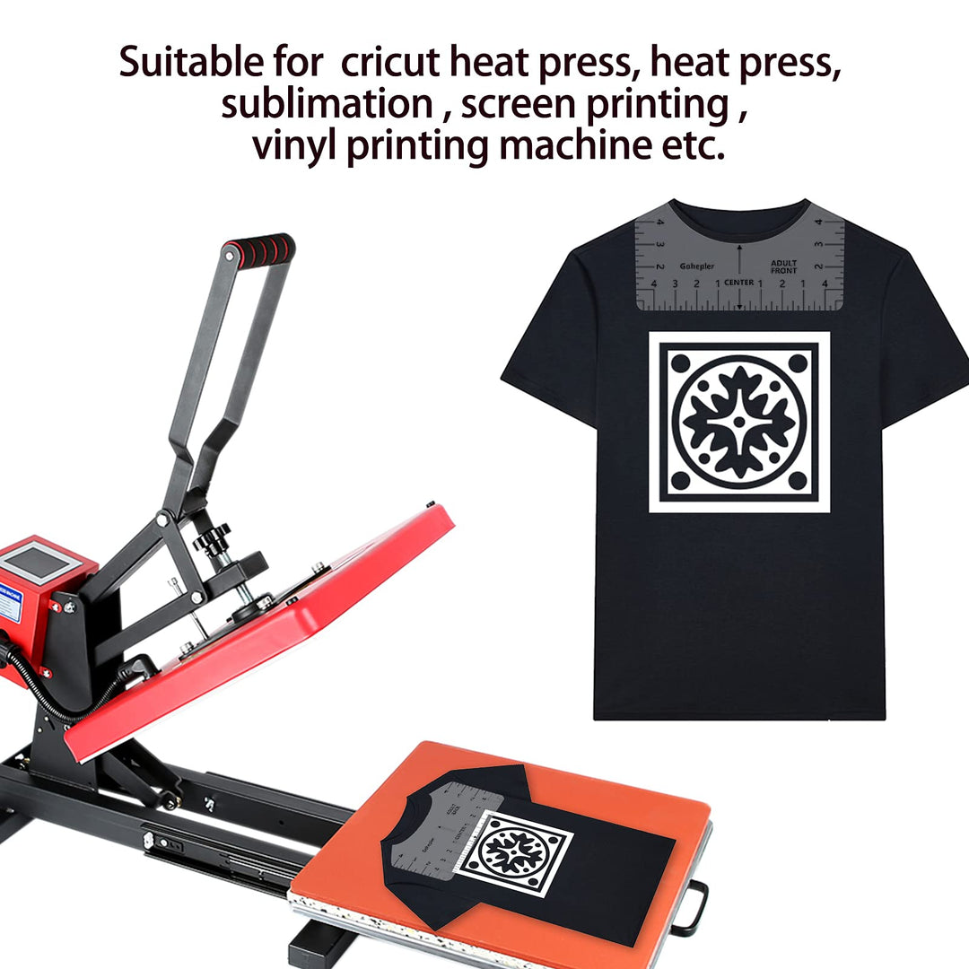 T-Shirt Alignment Ruler Guide Tool 8 Pack T-Shirt Rulers Transparent V-NeckRound T Ruler for Adults Youth Toddler Infant, Front and Back Measurement