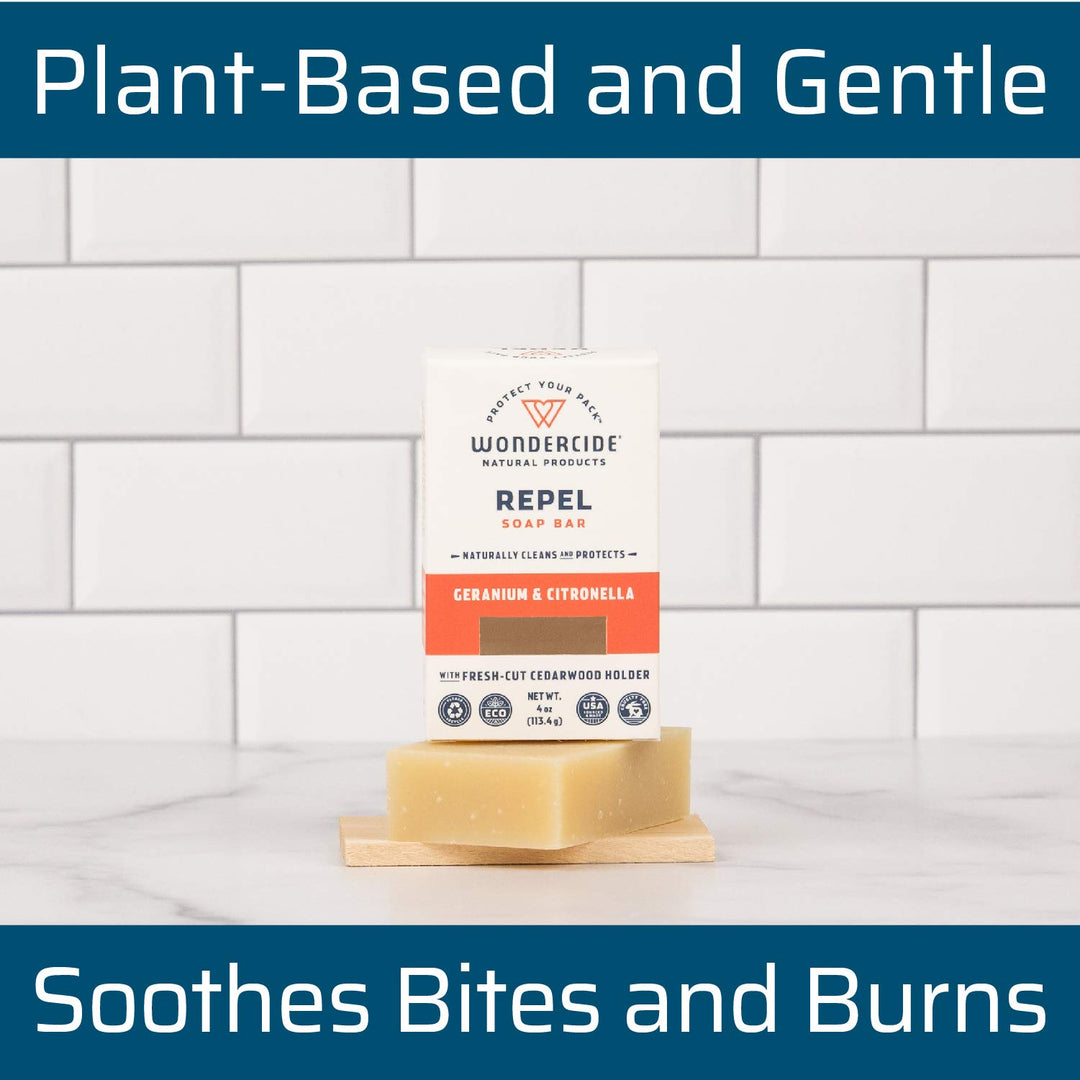 - Repel Soap Bar for Kids &amp; Family - Citronella &amp; Geranium - With Natural Essential Oils, Coconut Oil, and Shea Butter - Gentle and Moisturizing - 4oz Bath Bar