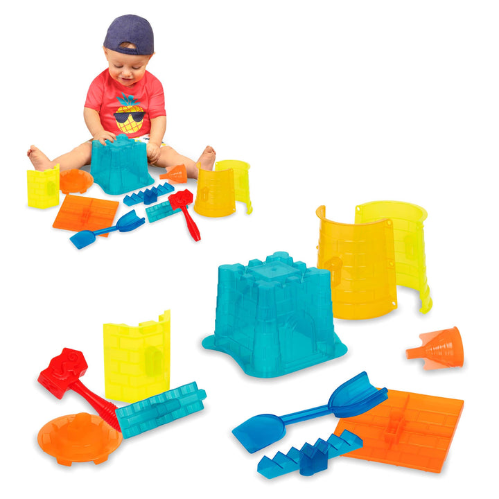 – Sand Toys For Kids – 11Pc Sandcastle Building Kit With Molds And Shovel – Outdoor Sandbox Toys – Sand Castle Play Set – 3 Years + – Sand Castle Play Set