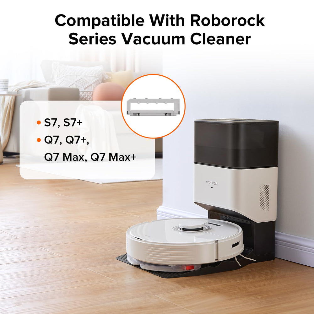 Rubber Main Brush Cover Guards for S7, S7+, Q7, Q7+, Q7 Max, Q7 Max+ Robot Vacuum, Roller Brush Cover Replacement Parts (White)